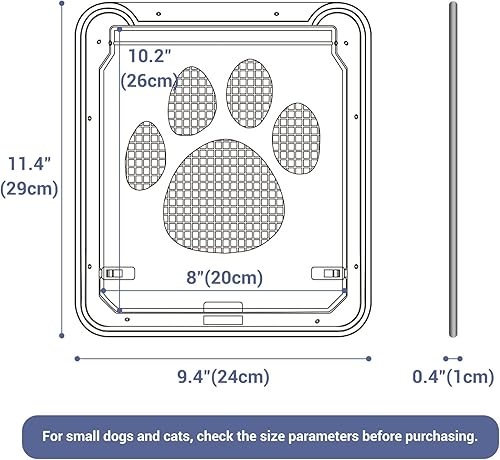 Miniatura 4 de PETLESO Puerta mosquitera para perro, puerta mosquitera para mascotas, puerta con cerradura para perros, fácil de instalar, puerta para mascotas