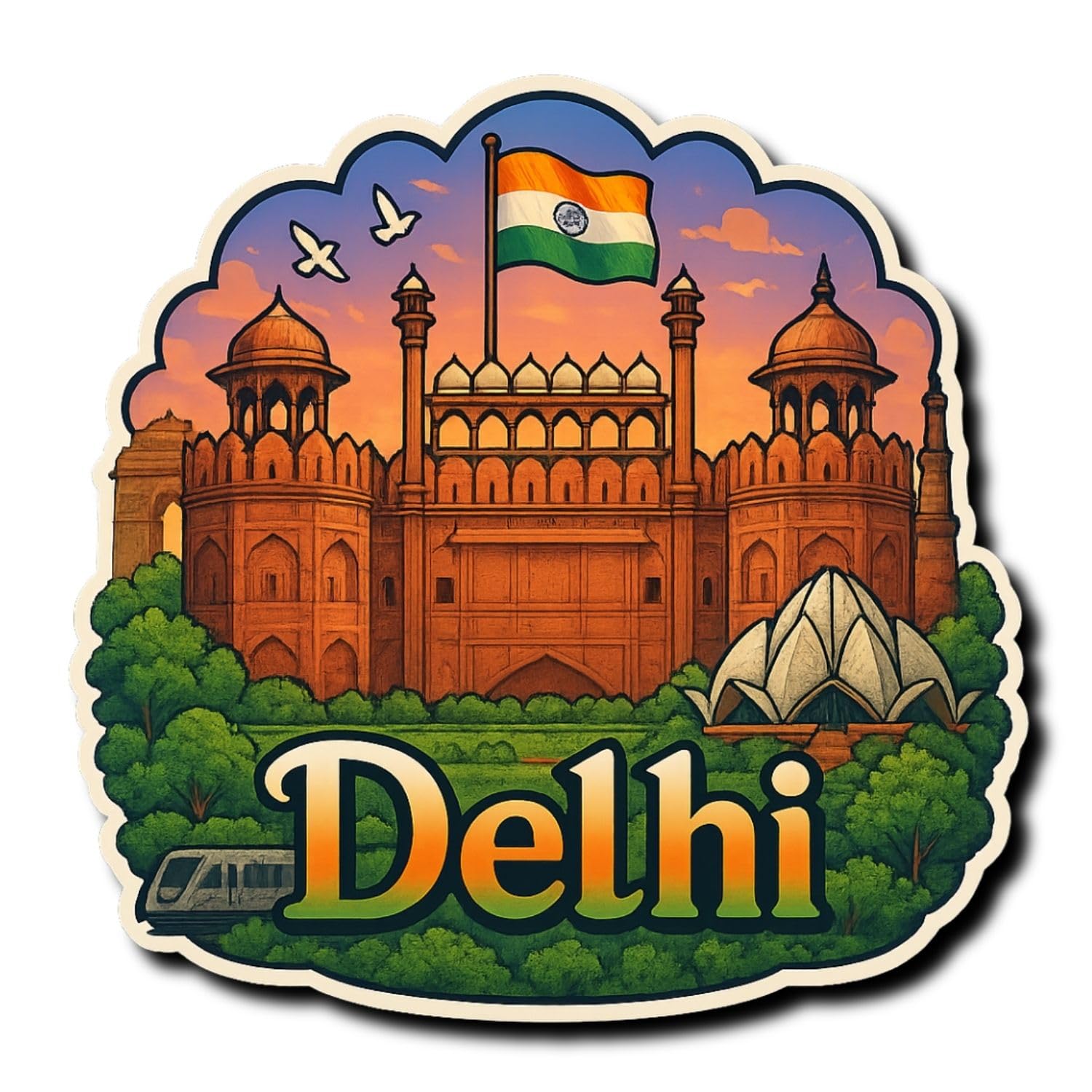 Kashmir Fridge Magnet - Stunning India Art -8 Kashmir Fridge Magnet - Stunning India Art -8