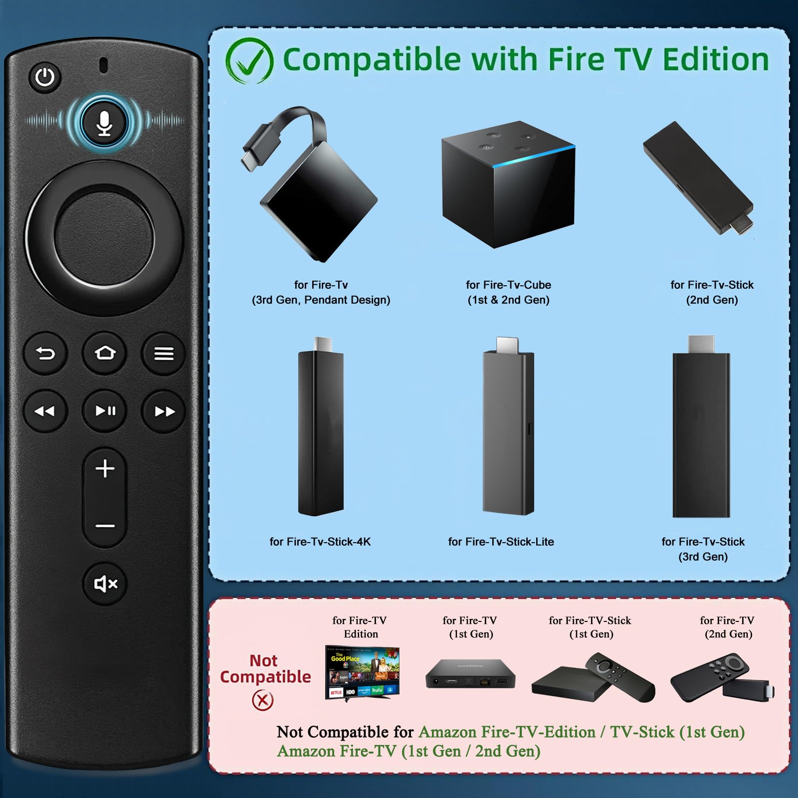 Control Remoto Amazon Fire Tv Stick 4k Comando Voz + Pila | Meses Sin