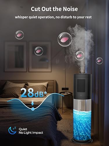 Miniatura 5 de Humidificadores de 8L para dormitorio, silenciosos de 30 dB, cobertura de 500 pies cuadrados, tiempo de funcionamiento de 60 horas, llenado