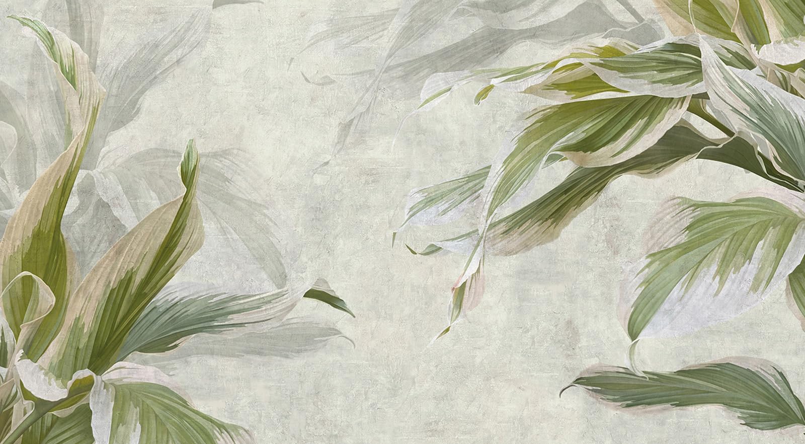 Papier peint panoramique feuilles Lumalea 390 x 215 tapisserie murale végétale