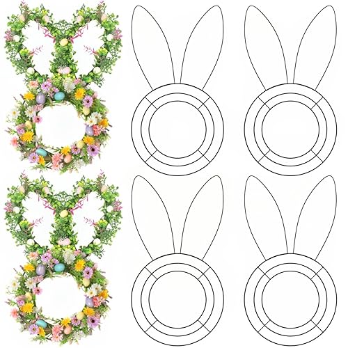 6 Pcs Bunny Wreath Form, Wire Wreath Form, Rabbit for