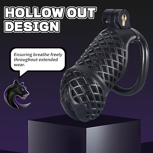 Miniatura 5 de Jaula de castidad masculina, dispositivo de castidad pequeño con anillos de 5 tamaños y sonido uretral para hombre, equipo de bondage, equipo y