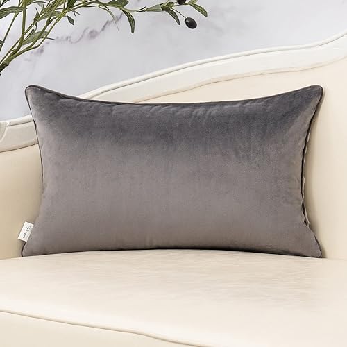 Miniatura 9 de Yangest Funda de almohada lumbar de ramitas beige, funda de cojín de terciopelo neutral oblonga para sofá, dormitorio, sala de estar, decoración del