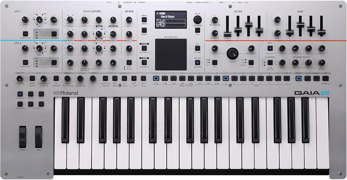 Roland GAIA 2 Synthesizer | Advanced Sonic Capabilities | Hybrid Sound Engine Combining Wavetable & Virtual Analog Synthesis | On-Board Motional Pad | Hybrid Sound Engine Combining Wavetable and Virtual Analog Synthesis, On-Board Motional Pad