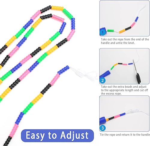 Miniatura 3 de Cuerda de saltar holandesa de 16 pies, paquete de 12, cuerda de saltar larga y suave, cuerda de saltar segmentada ajustable para niños y adultos,