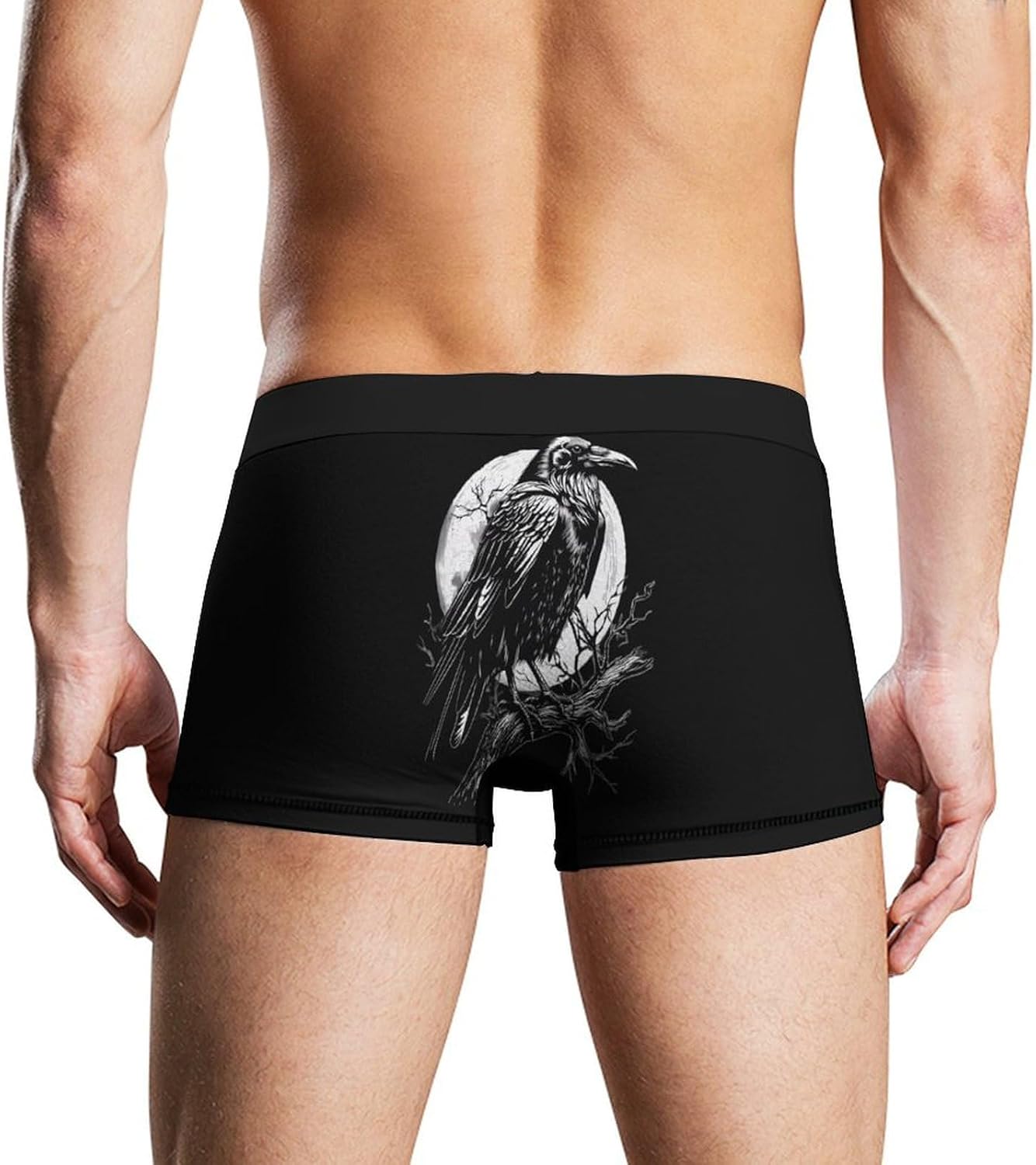 Raven in Moonnight Novelty Men's Trunks Soft Breathable Underwear Patterned Stretch Briefs