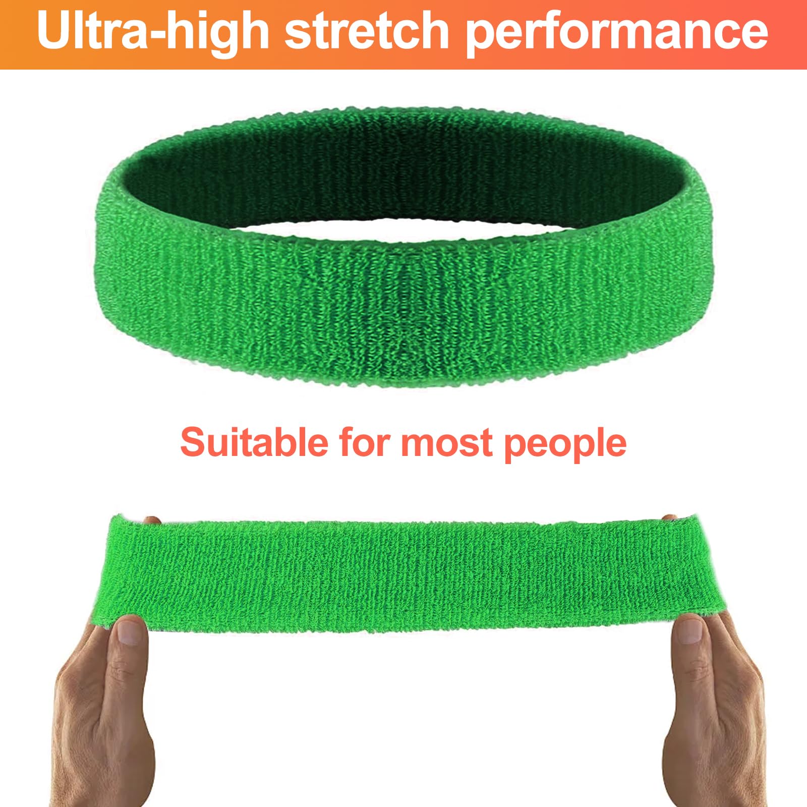 Oenothera 12 Pieces Athletic Head Bands, Fitness Headbands, Non-Slip