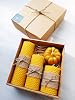 Petekoğlu Balmumu Mum Dekoratif Hediye Kutusu 4 Lü Set Doğal Petek Beeswax Candle Bal Kabağı Jüt kumaş [Enerji Sınıfı A]