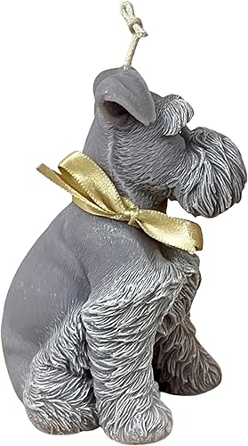 Miniatura 3 de Ymar - Vela decorativa y aromática con forma de perro Schnauzer (Gris)