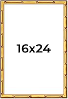 Vista 112 de Poster Palooza Marco de madera maciza de bambú dorado de 12 x 8 pulgadas con acrílico UV, respaldo de tablero de espuma y accesorios para colgar