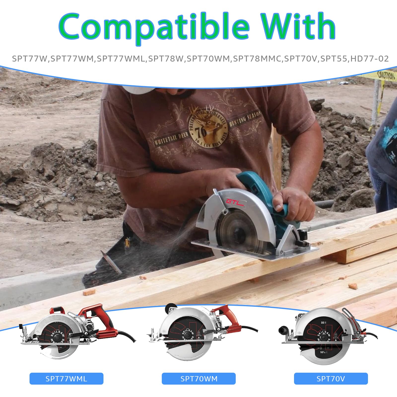95104L - Conjunto de cable de repuesto para sierra circular Skilsaw SPT Series (SPT55/SPT77W/SPT70WM/SPT78W más), cable de sierra circular compatible con sierras helicoidales SKILSAW