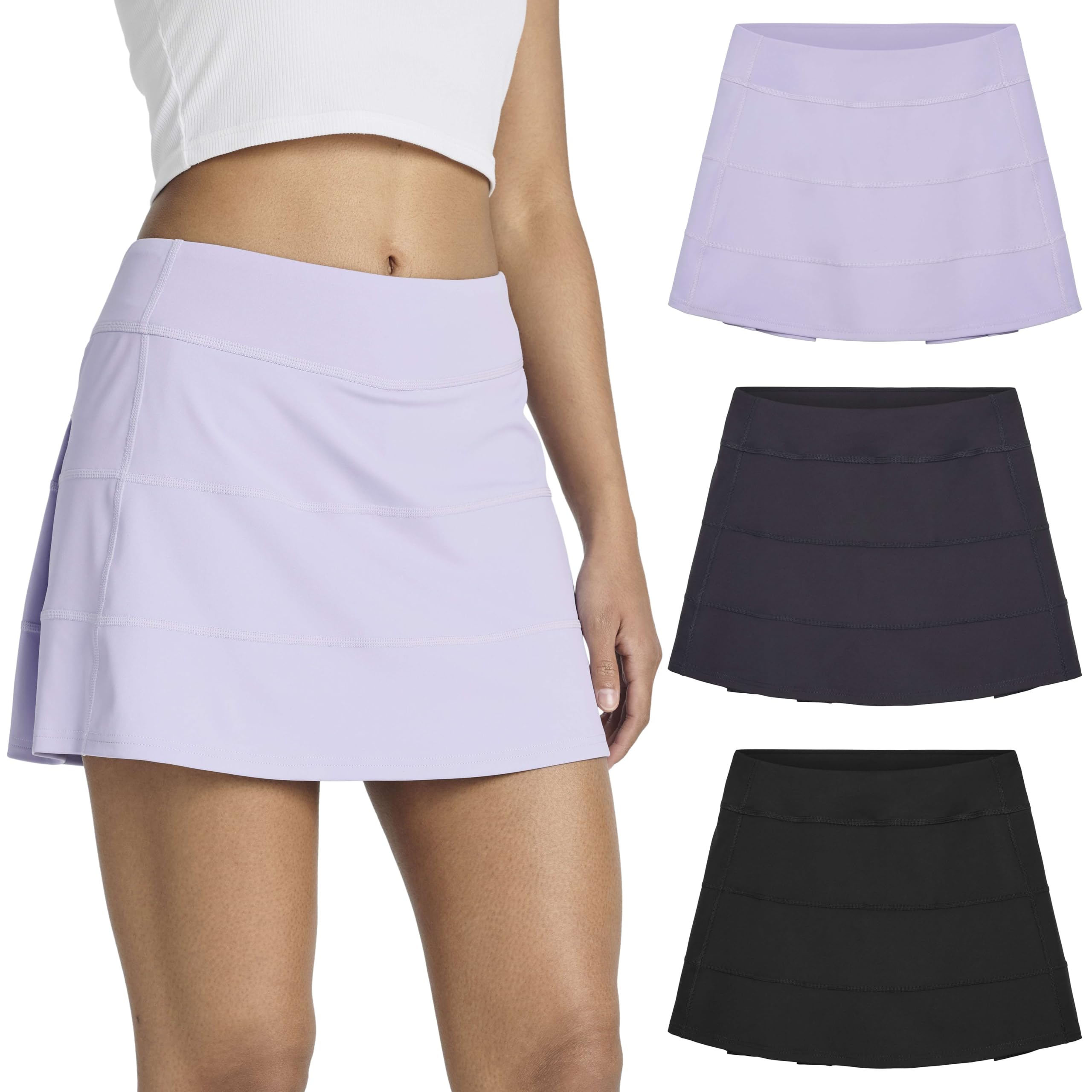 Jupe-short A-line Femme Realessentials, Vert, Taille S, Extensible, Athlétique