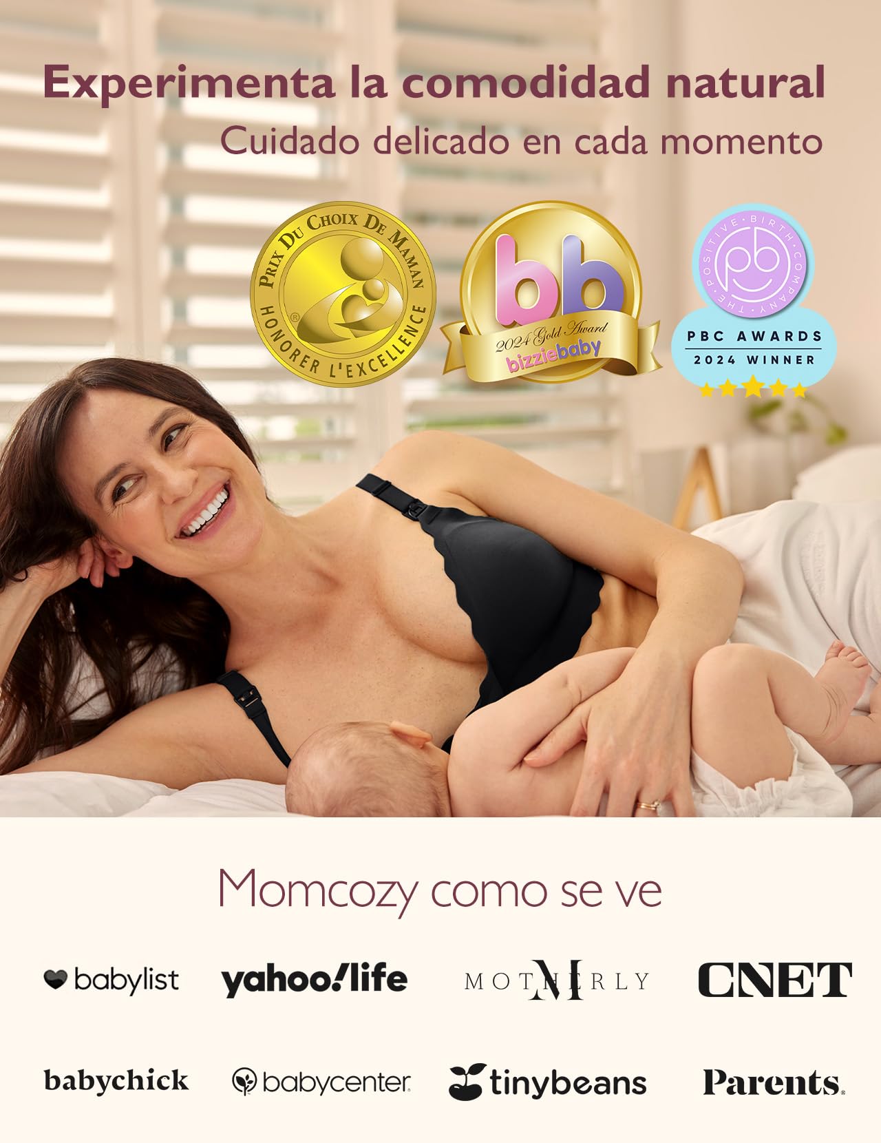 momcozy Sujetador Lactancia sin Costuras para Mujeres Embarazadas, Inalámbrico, con Soporte Jelly Strip y Diseño Clásico, Ideal para la Maternidad