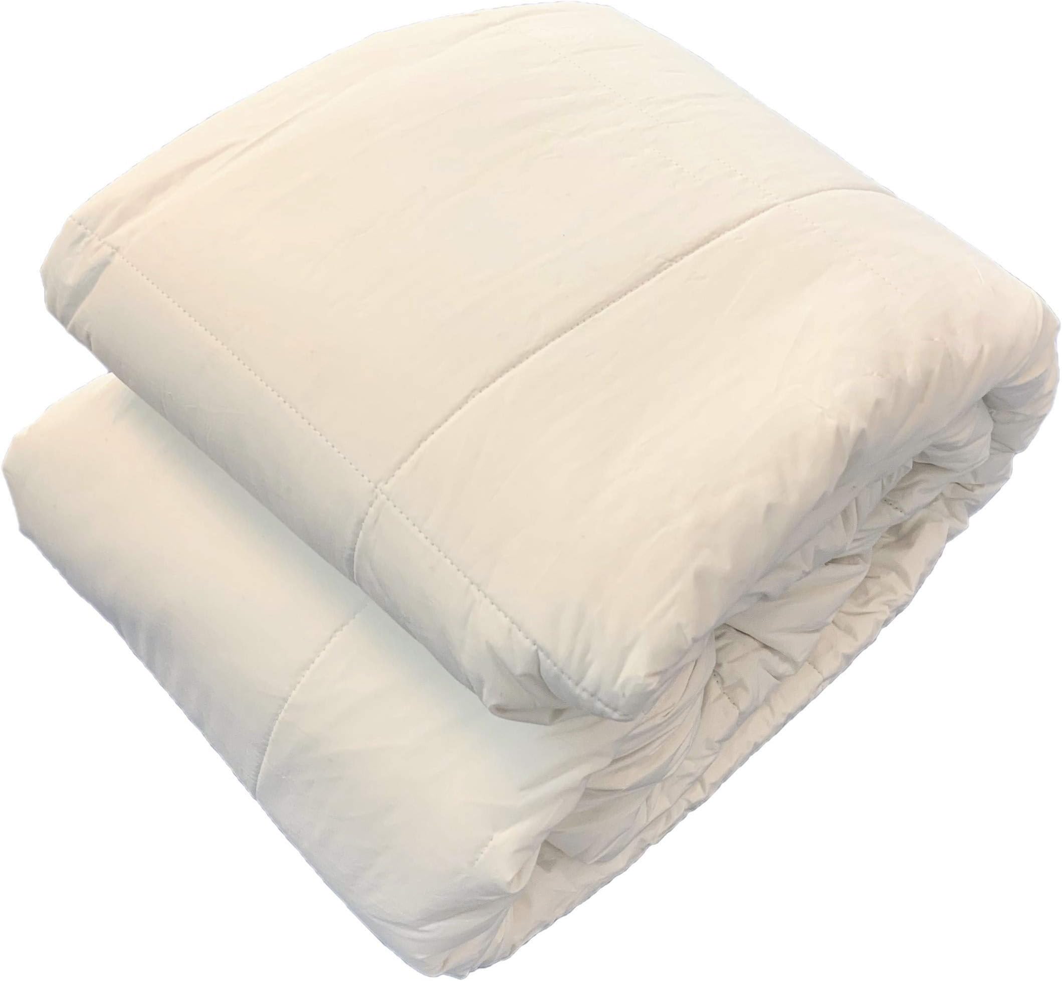 OrganicTextiles Organic Cotton Bamboo Comforter (Twin Size) with Organic Cotton Cover, 350 Thread Count, Box Stitching, Luxurious Soft Feel