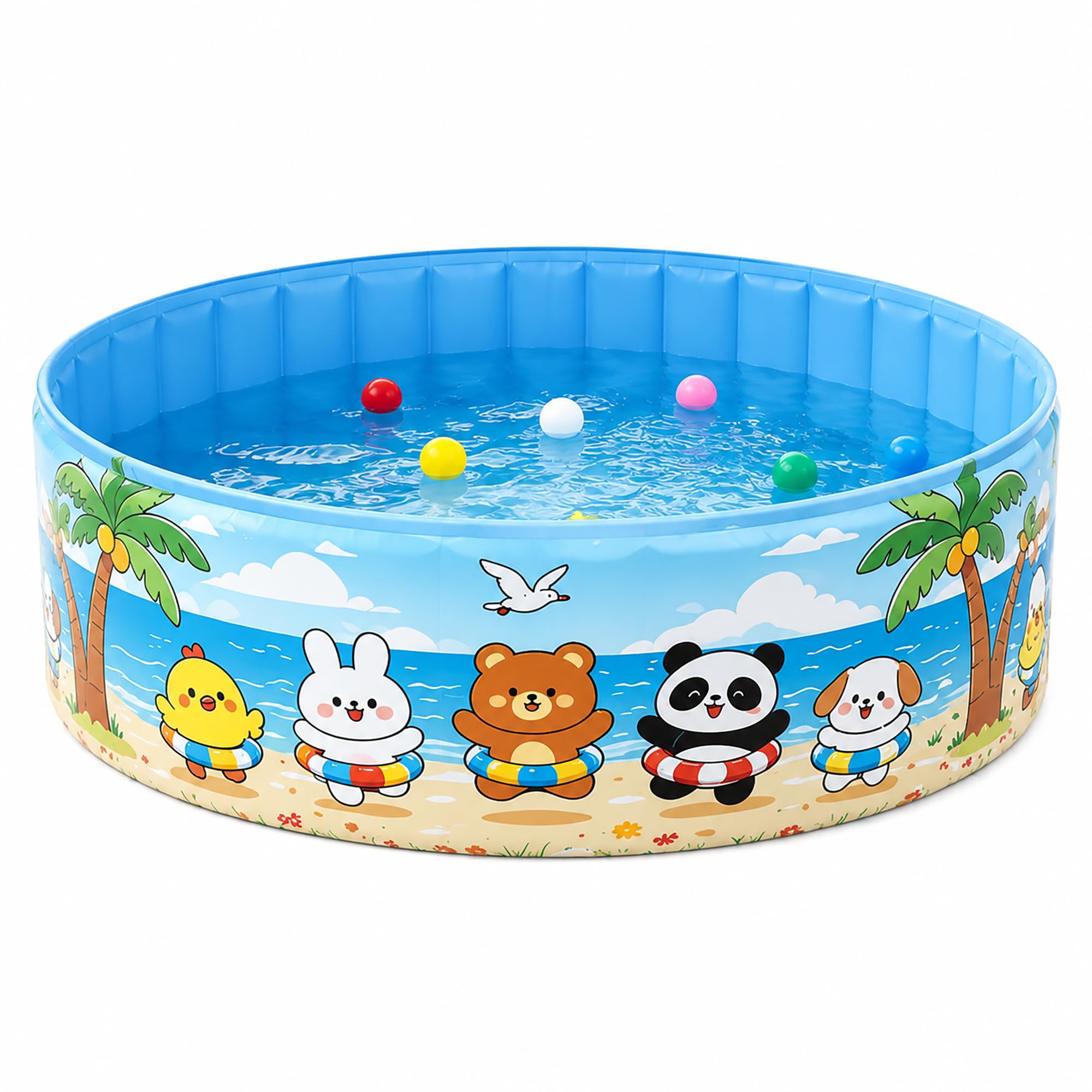 Piscina Infantil Plegable, Sin Inflar, Piscina Rígida para Niños