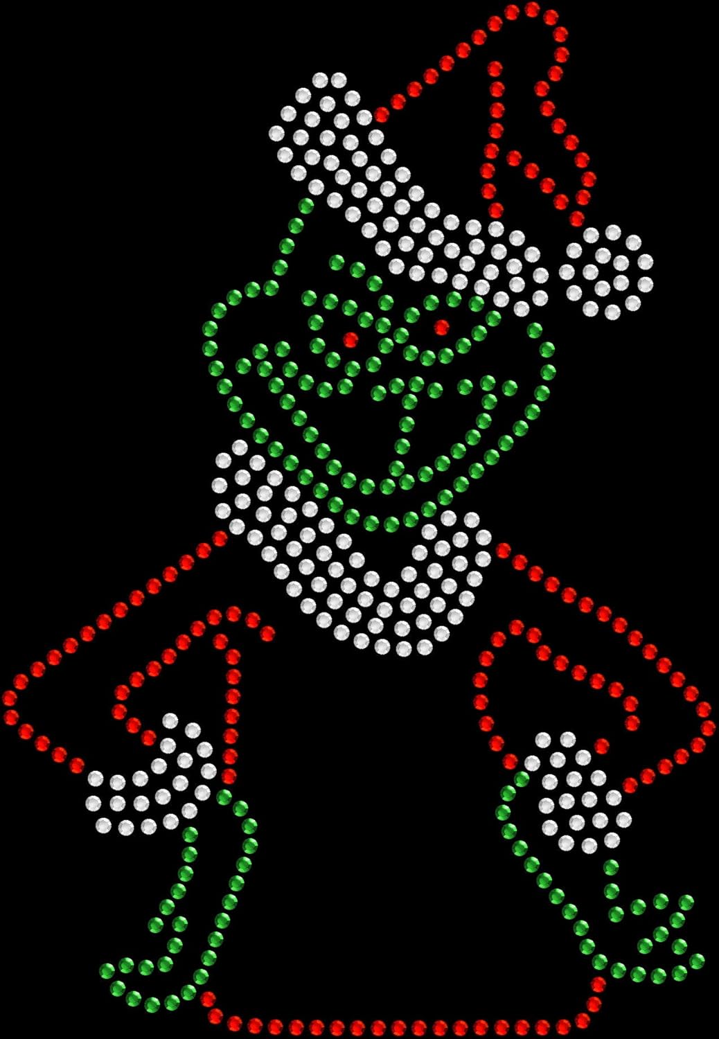 Rhinestone Bling Sparkle Iron On Transfer DIY Christmas Grinch