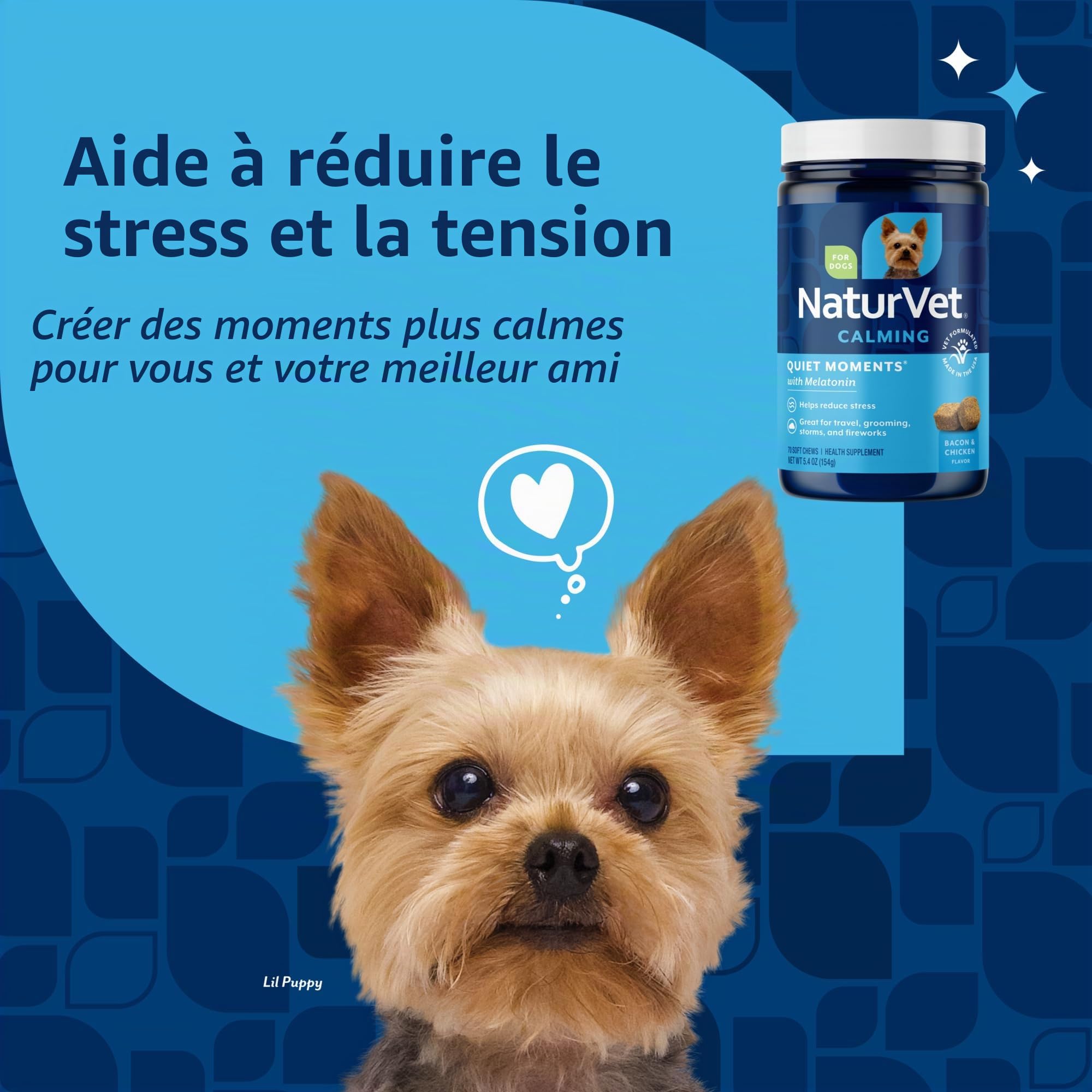 NaturVet – Quiet Moments – Aide apaisante pour Chats – Aide à réduire Le Stress et favoriser la Relaxation – Idéal pour Les tempêtes, Les Feux d'artifice, Les Voyages et Le toilettage – 70 friandises