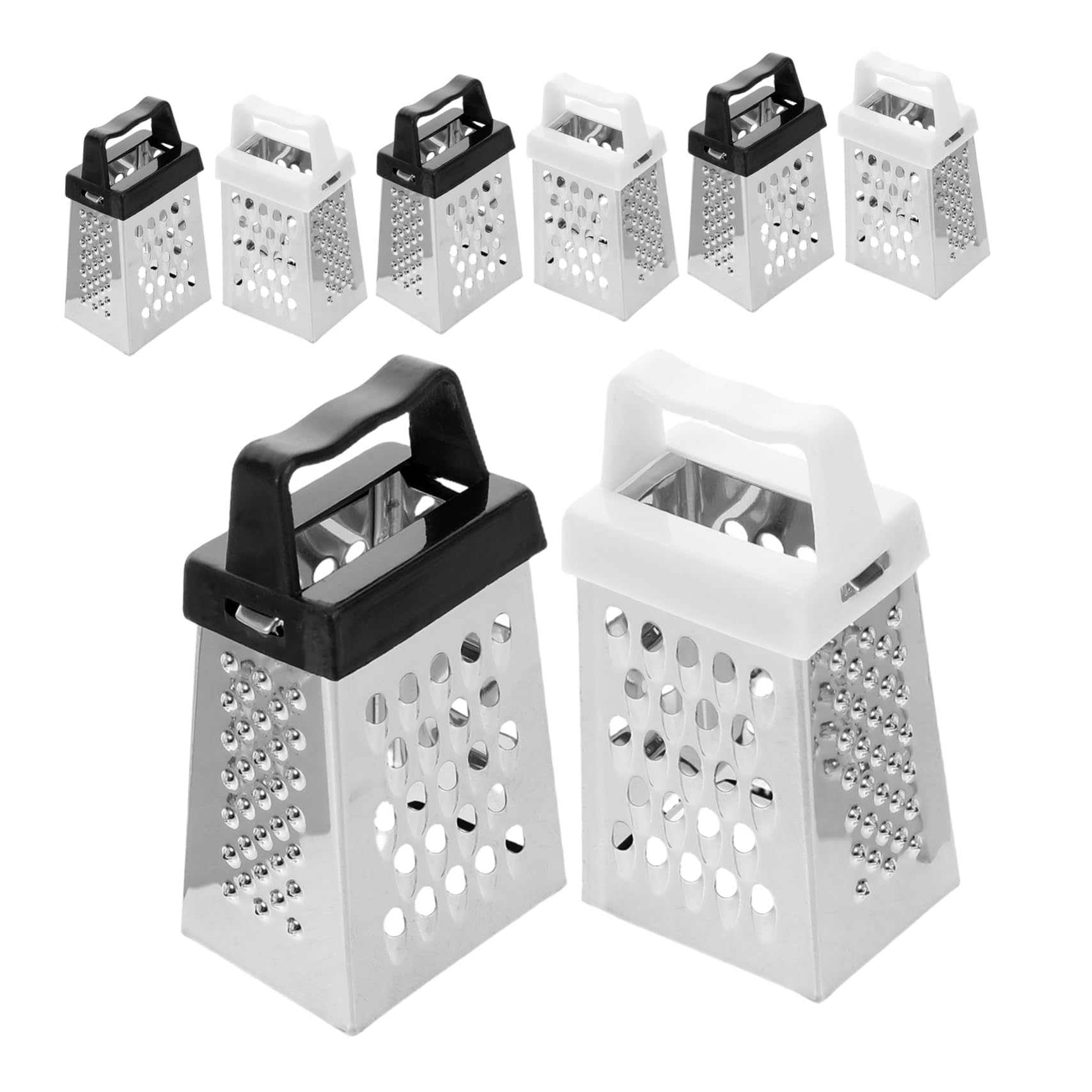 Cabilock 8pcs Mini Cheese Grater Stainless Steel Sided Box Grater for Shredding Cheese Vegetables More Compact Kitchen Gadget for Easy Storage and Cleaning
