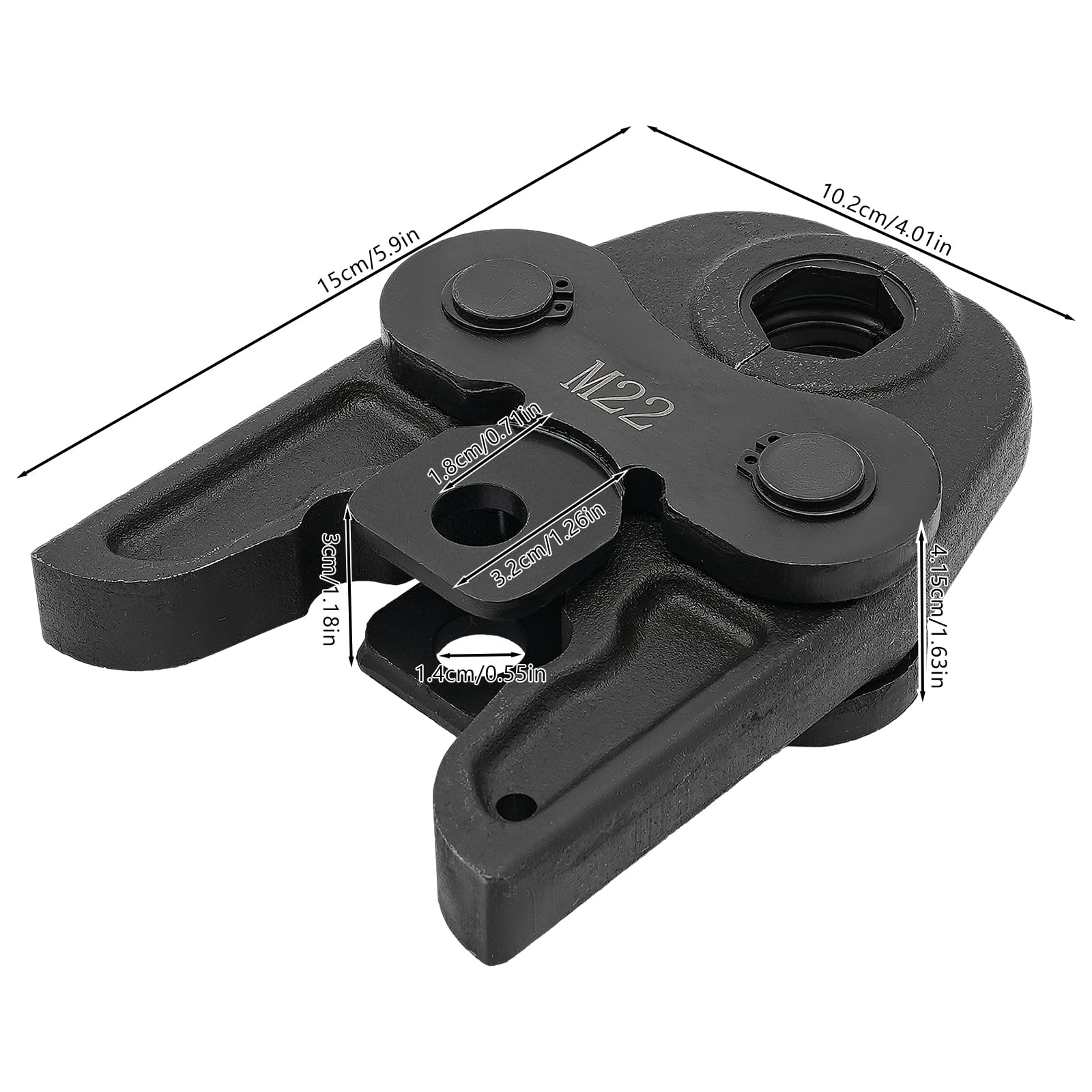Mordaza de crimpadora compacta, pinzas de presión para pinzas de presión M22 para uso en tubos de cobre, tubos de acero inoxidable y tubos de aluminio con diámetro de tubo de 22 mm