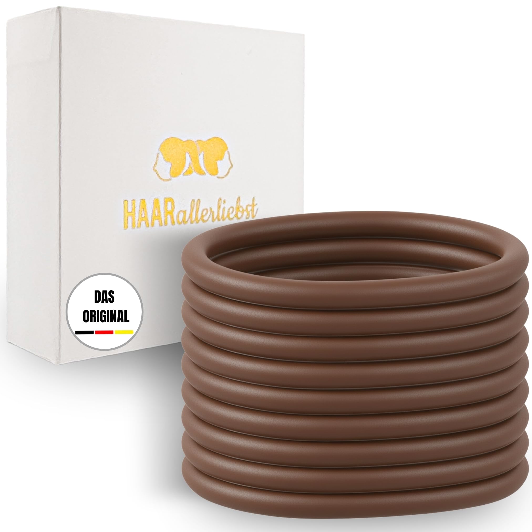 HAARallerliebst Silikon-Haargummis – 8 Stück, Herzchen-Form, Pink & Lachs, Starker Halt
