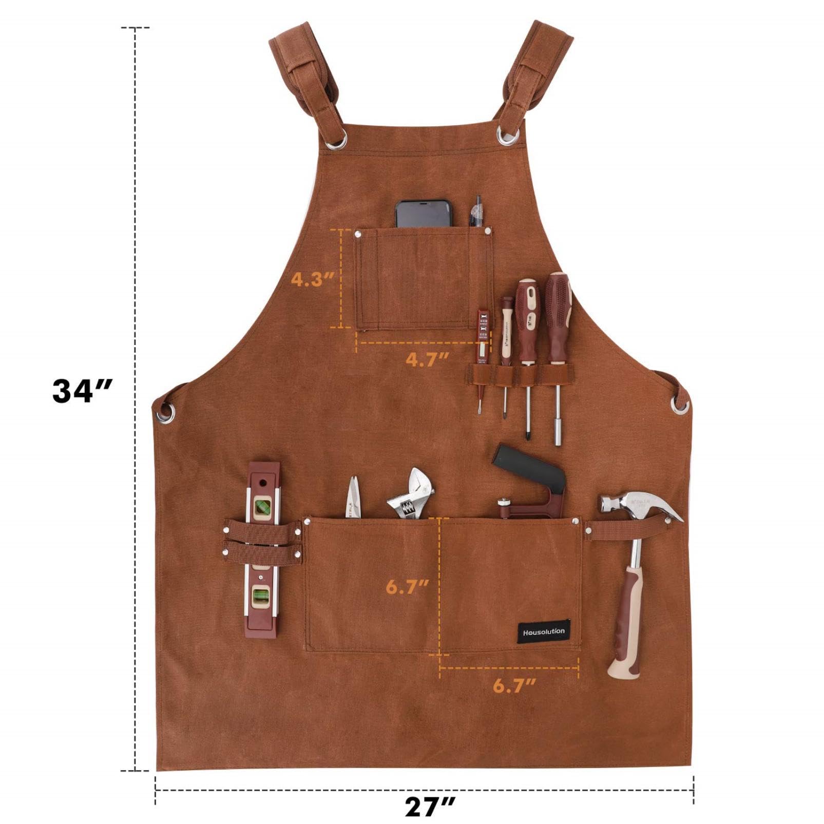 Woodworking Apron Heavy Duty Work Apron With 10 Tool Pockets Waterproof Canvas Workshop Tool Housework Apron For Men Women M-XXL