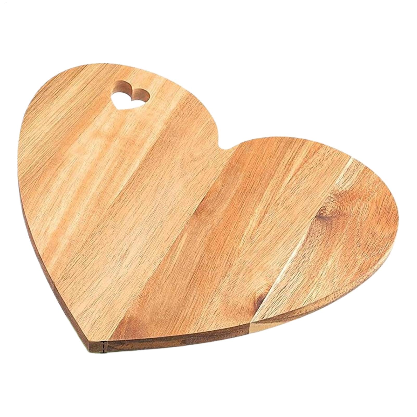 Planche à découper en forme de cœur en bois plateau de service 30,5x25,5 cm