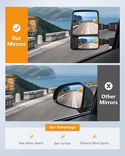 Miniatura 5 de ITOPUP Espejos de remolque aptos para Ford 1999-2007 para F250 para F350 para F450 para F550 Super Duty Espejos de remolque con control de potencia,