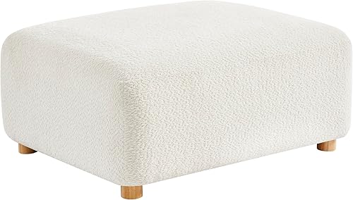 Miniatura 13 de Moderno sofá curvado Sherpa Boucle de 3 plazas, cómodo sofá nube con patas de madera y almohadas, sofás minimalistas para sala de estar,