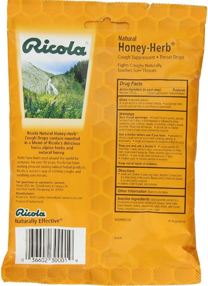 Amazon.com: Ricola Honey Herb Herbal Cough Suppressant Throat