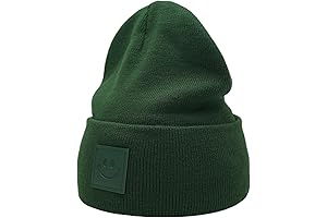 Stay Toasty & Chic with the Knit Cuffed Beanie in Dark Green