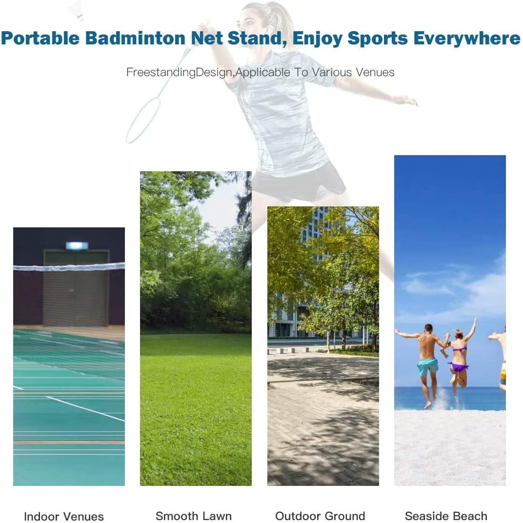 10ft Portable Badminton Net Set, Sports Set for Badminton, Tennis, Volleyball, Training Net with Stand, Competition School Training for Kids Adults with Carry Bag, Outdoor/Indoor Court