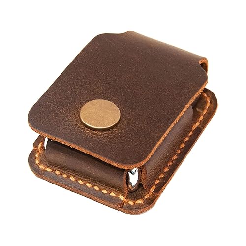 Miniatura 4 de Leather Lighter Case, Handmade Leather Lighter Case for Men, for Leather Zippo Cover, Engraved Leather Lighter Holder Belt Case, Birthday Gift for