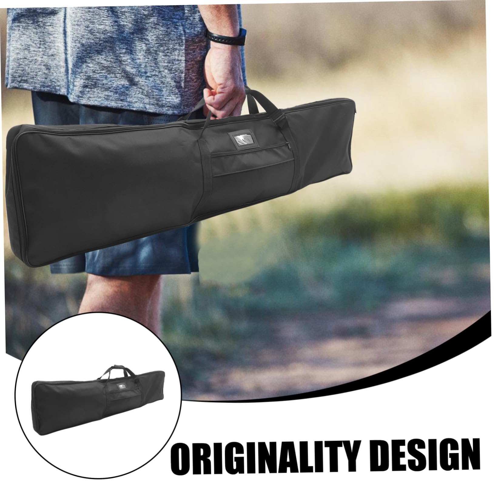 Sosoport 150cm Long Canvas Bowhunting Bag Bow Accessories Storage Bow Tote Comfortable Shoulder Pouch