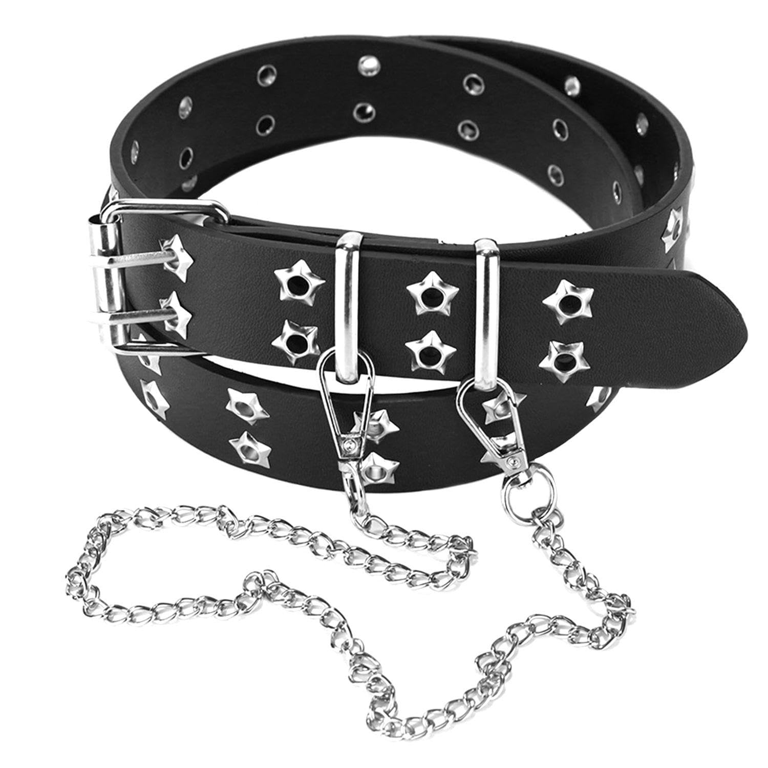 1 Punk Belt And 1 Metal Chain, Wide Belt, Retro Belt, Fashionable Personality Belt, Clothing Accessories