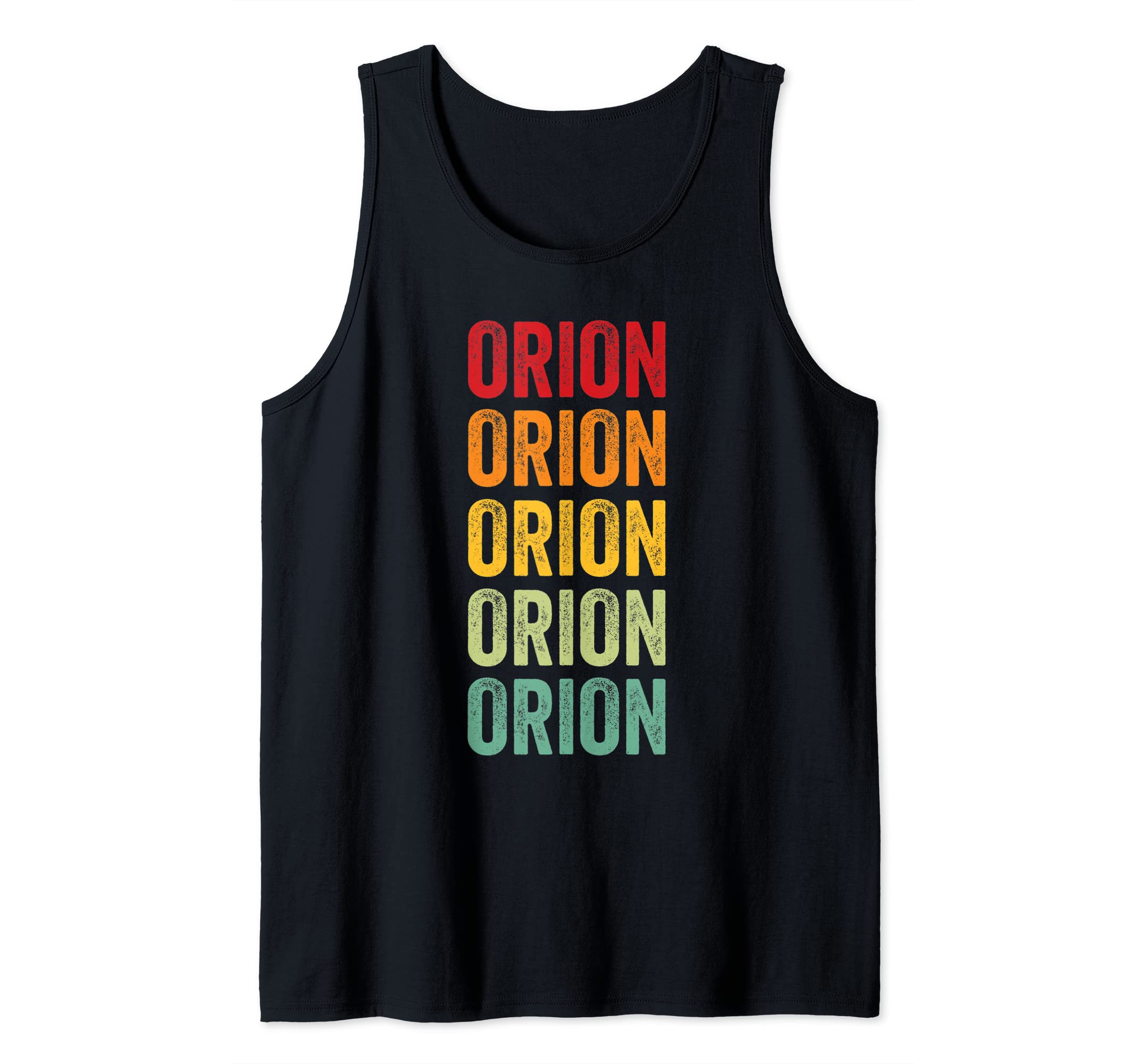 Orion Rainbow Repetition of Orion Name Text Tank Top