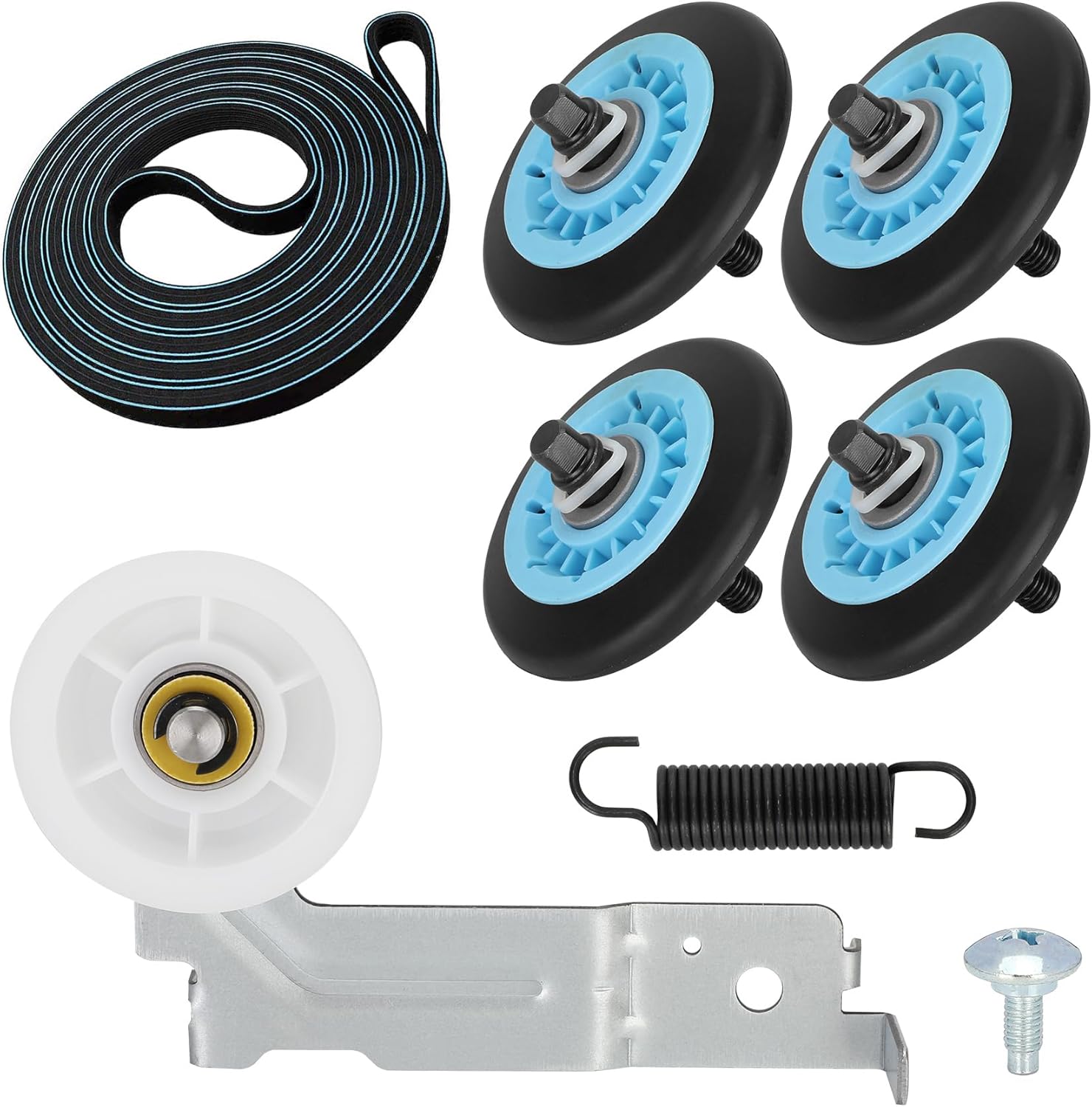 Upgraded Dryer Repair Kit Compatible with Sam-sung Dryer Roller Replacement Kit, Replacement for Sam-sung Dryer Parts DC97-16782A Dryer Roller, DC93-00634A Idler Pulley, 6602-001655 Belt