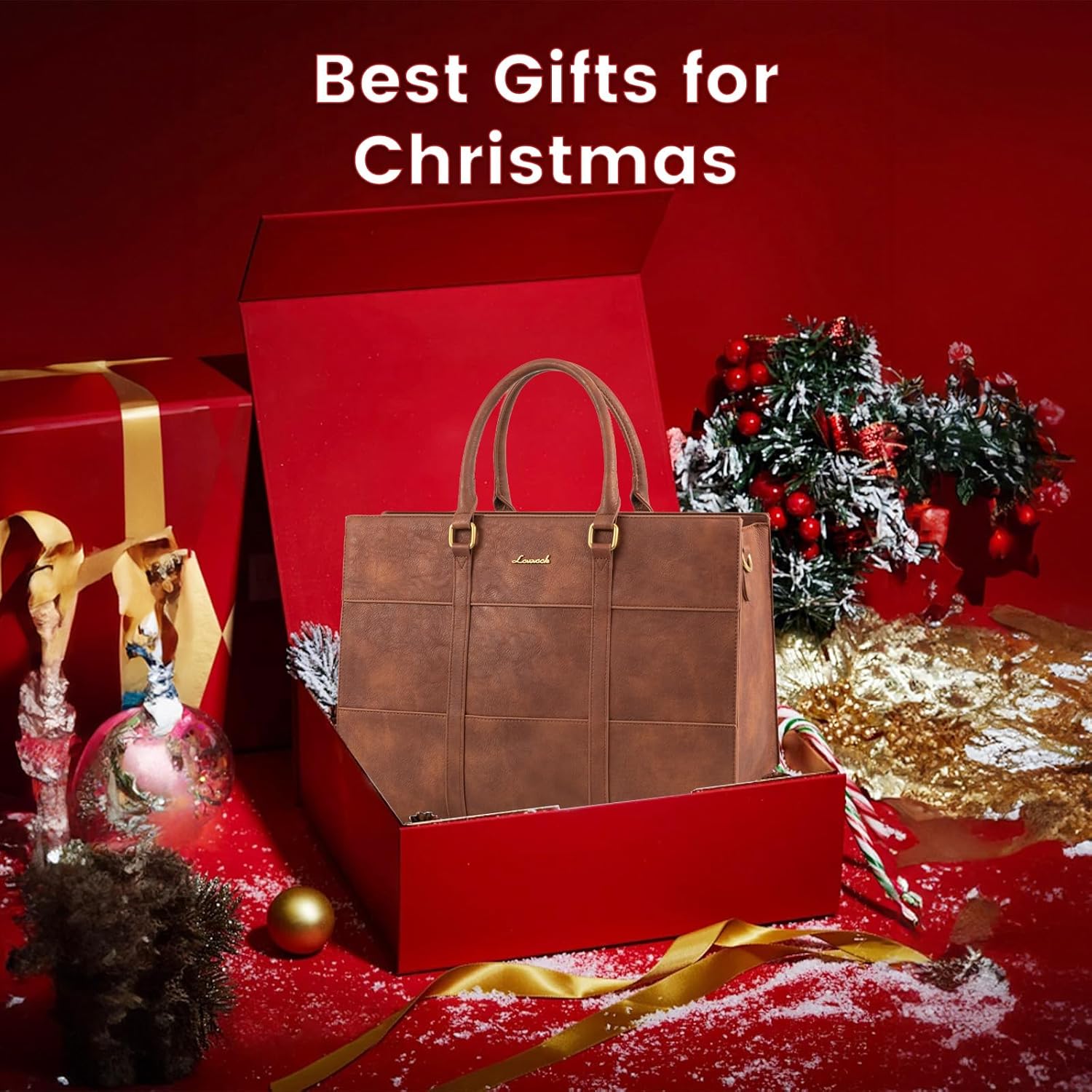 LOVEVOOK Laptop Bag for Women, 15.6 Inch Laptop Tote Bag, Vintage Leather Work Bags for Women, Waterproof Computer bag with Clutch Purse, Large Capacity Briefcase, Business Office Bag - Image 9