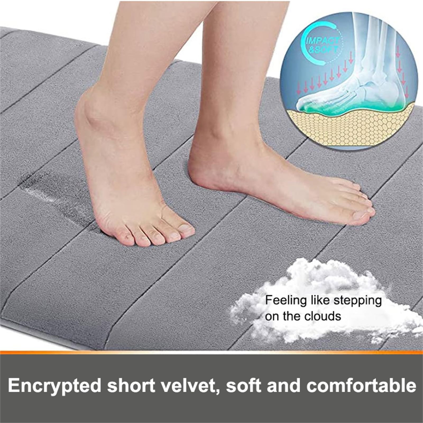Set di tappeti da bagno in memory foam, di lusso, verde scuro, morbidi, antiscivolo, per vasca da bagno, doccia, tappeti assorbenti e spessi, 2 pezzi (40 x 60 cm)