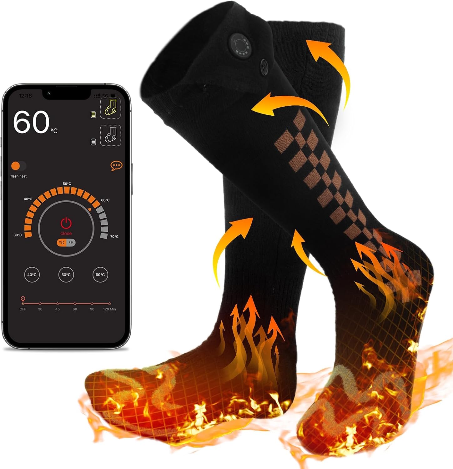 Heated Socks for Men Women 7.4V Rechargeable Battery