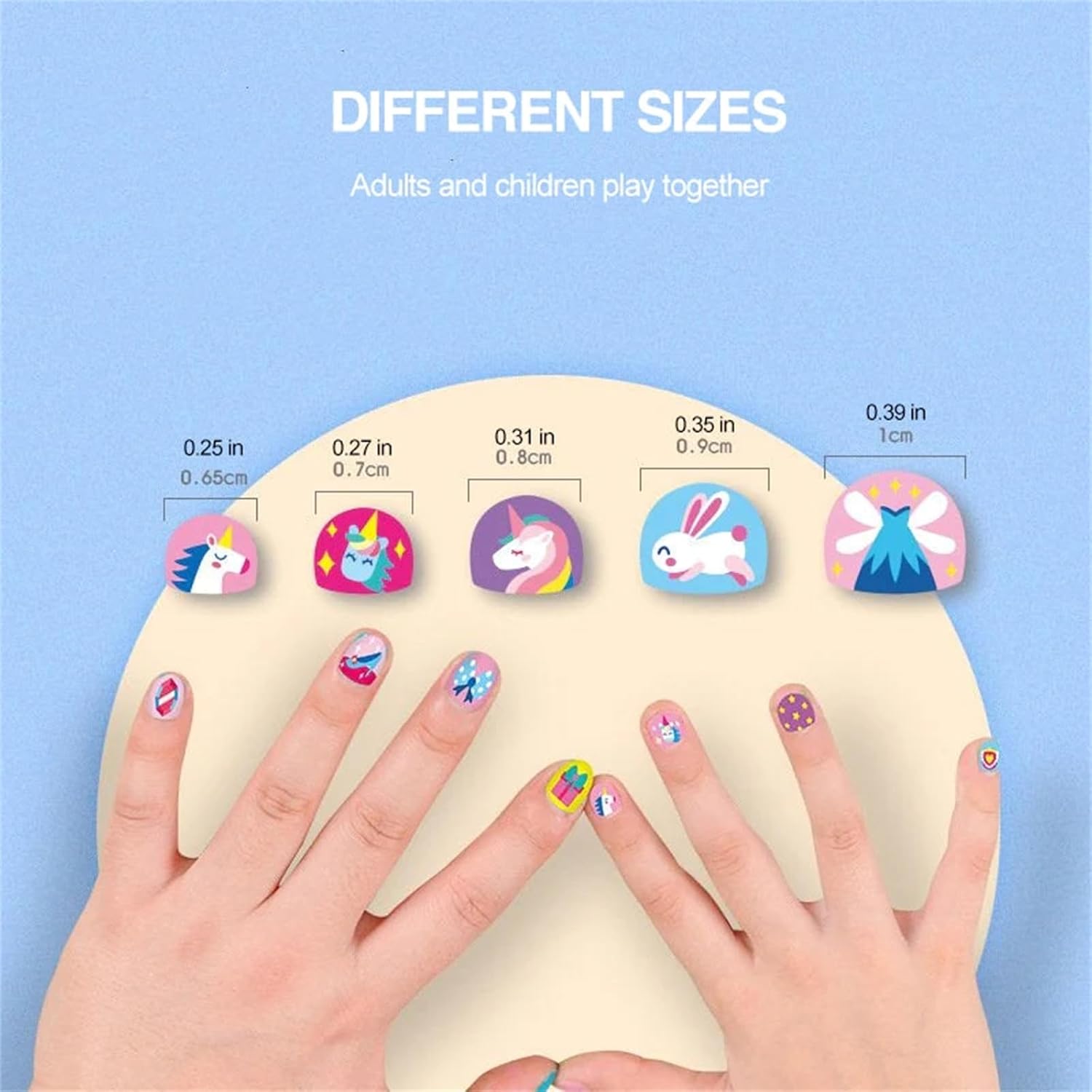 Kids Nail Stickers,Nail Art Stickers Suitable for Women Girls Children Anime Nail Transfer Decals Nail Art Decoration. (Fantasy Princess,1pcs)
