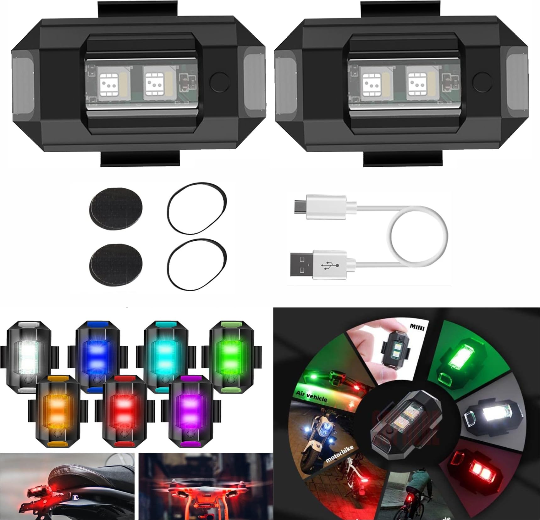 ONBICLE Universal Safety Bicycle Helmet Light, 7 Colors, 30 Modes, Cycle Taillight, Set of 2 (B0D9NGHMNJ) Amazon Price History, Amazon Price Tracker