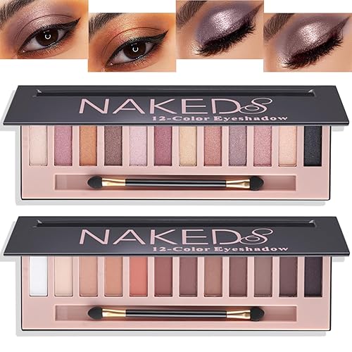 Paleta de sombra de ojos mate de 12 sombras, paleta de sombras de ojos Shimme Nake, paleta de sombras de ojos natural, impermeable, ahumada, paleta