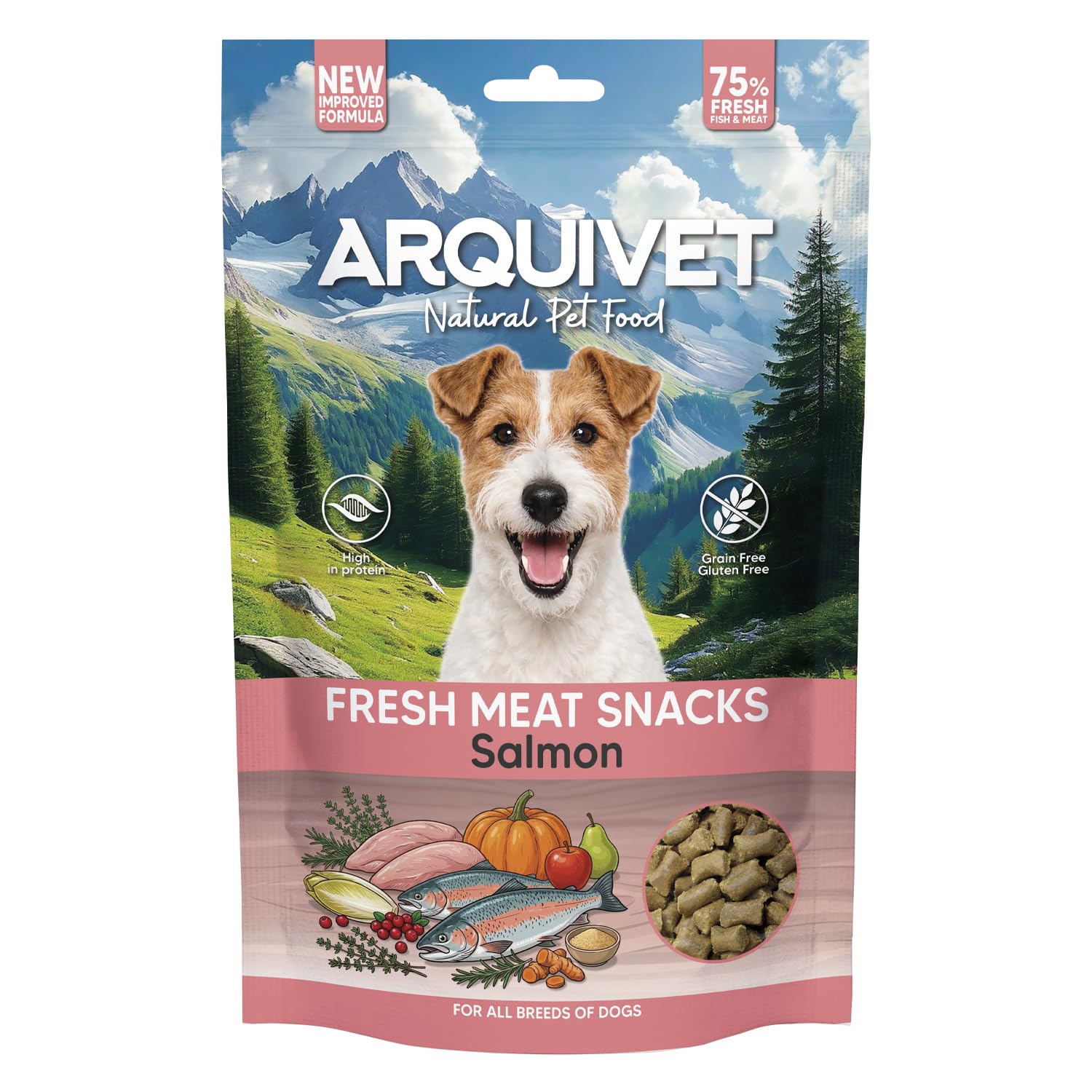 Arquivet frische Lachsfleisch-Snacks, 800 g, für ausgewachsene Hunde