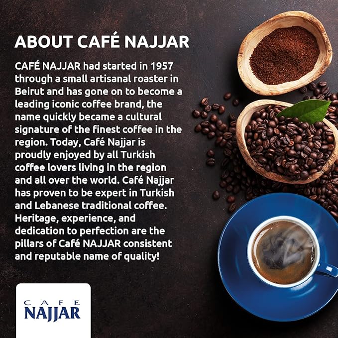 Café Najjar Turco 450g 100% Arábica Molido Tostado Oscuro miniatura 8