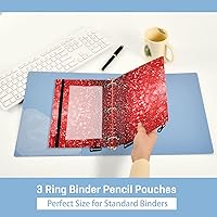 Vista 40 de Binder Pouch Purple Gold Shine Marble File Folder Sturdy Pencil Pouch for 3 Ring Binder Clear Window Office Desk Supplies Case Memento Holder with
