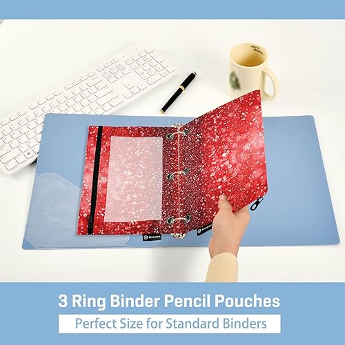 Miniatura 40 de Binder Pouch Purple Gold Shine Marble File Folder Sturdy Pencil Pouch for 3 Ring Binder Clear Window Office Desk Supplies Case Memento Holder with