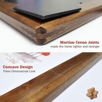 Eosglac 8x10 Picture Frames, Rustic Wood Photo Frame,Mat 5x7 Photos,Brown