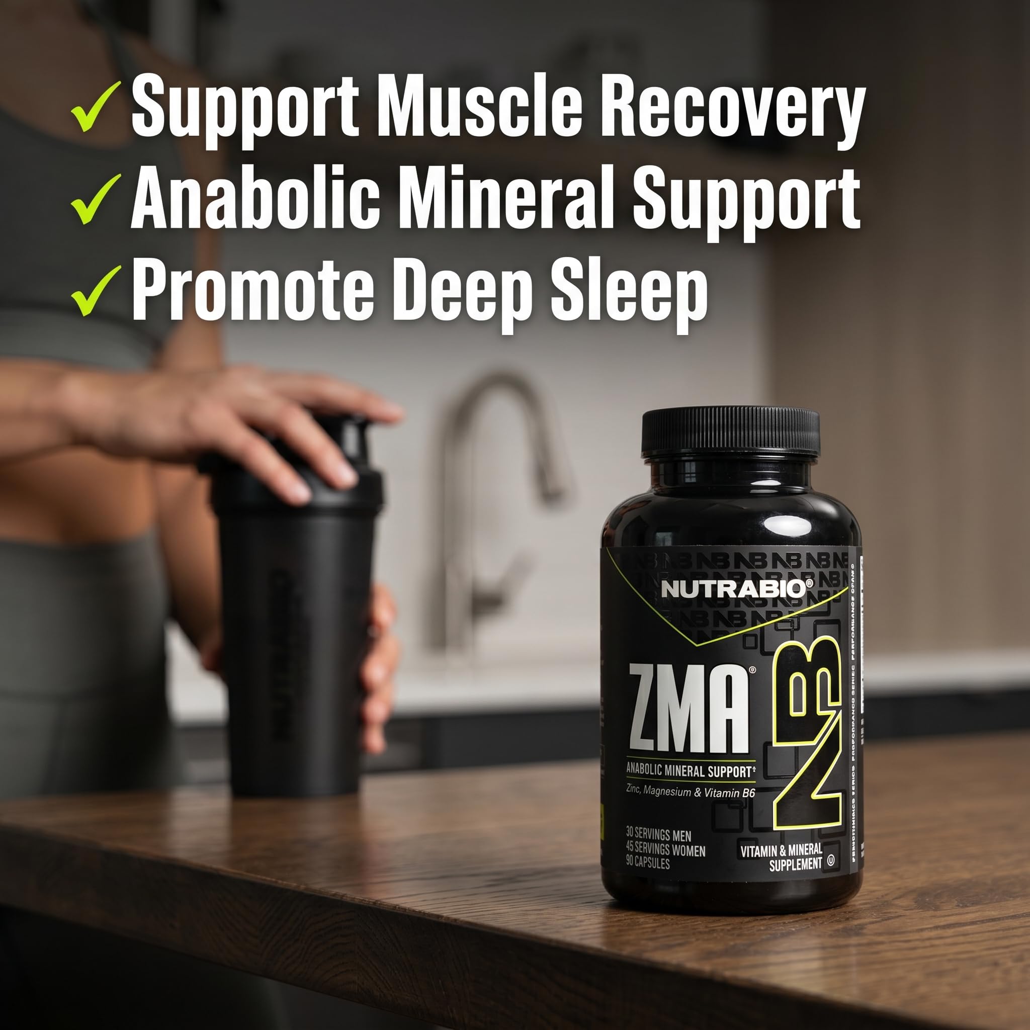 NutraBio ZMA Supplements for Men & Women- Zinc Magnesium Supplements to Support Hormone Levels -Sleep- Muscle Recovery-Immune Health 90 Count — Amazon image 3