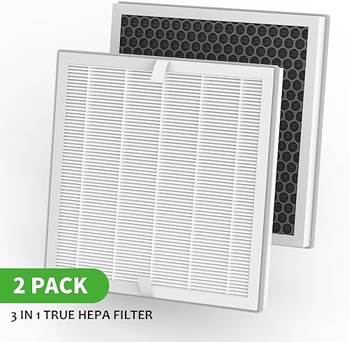 Miniatura 7 de Filtro de repuesto E-300L compatible con purificador de aire MOOKA E-300L, sistema de filtración 3 en 1, paquete de 2